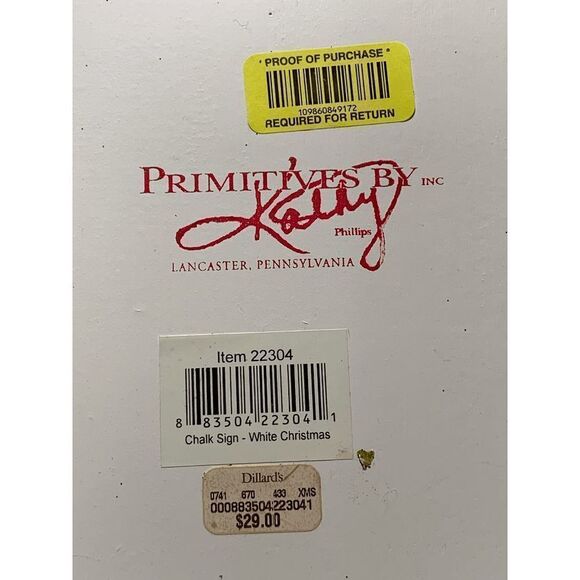 Primitives I'm Dreaming Box Chalk Sign Wooded Christmas Decoration 10x6.5" - Picture 3 of 4